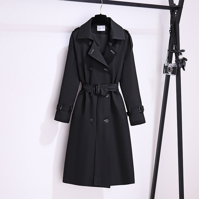 Women's Elegant Mid-Length Trench Coat | Classic Style, All-Season Wear