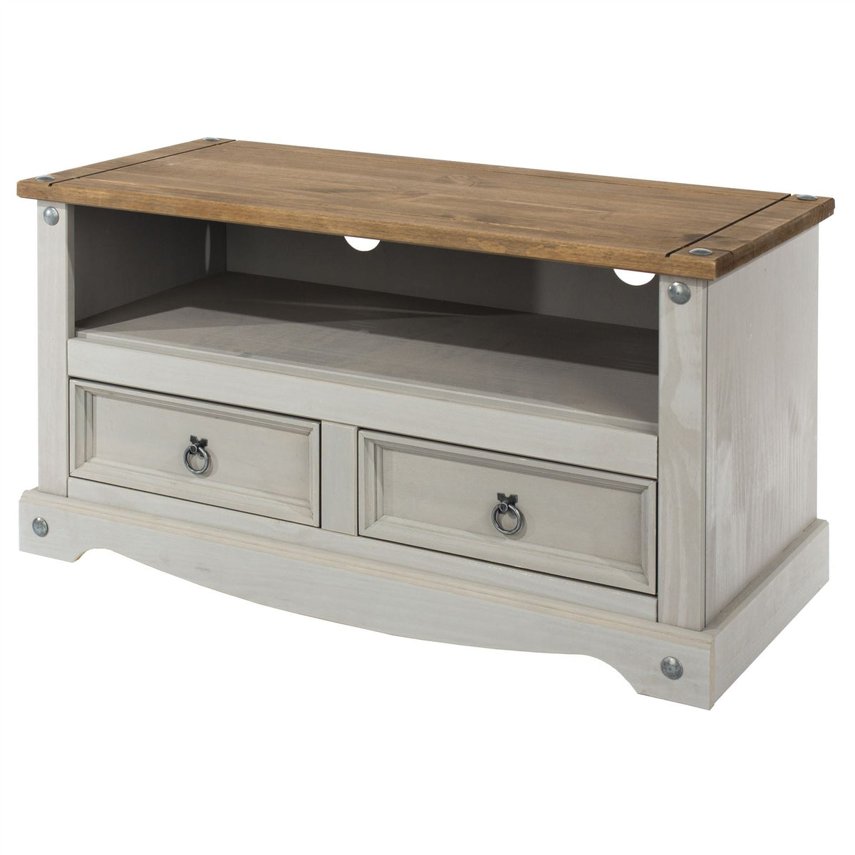 Corona Grey Wax Finish Flat Screen TV Unit