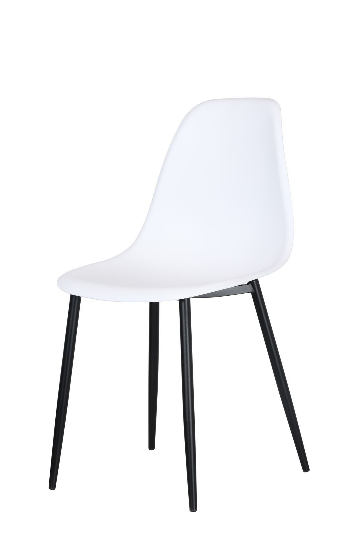 Aspen Curve Chair White Plastic Seat With Black Metal Legs (Pair)