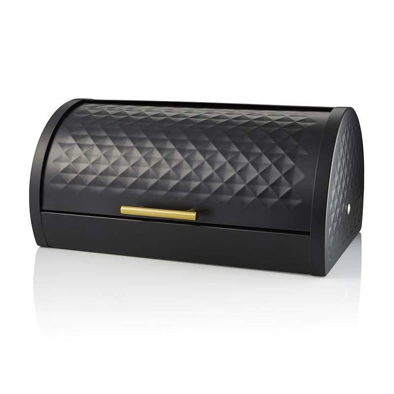 Swan Black Diamond Pattern Gatsby Bread Bin
