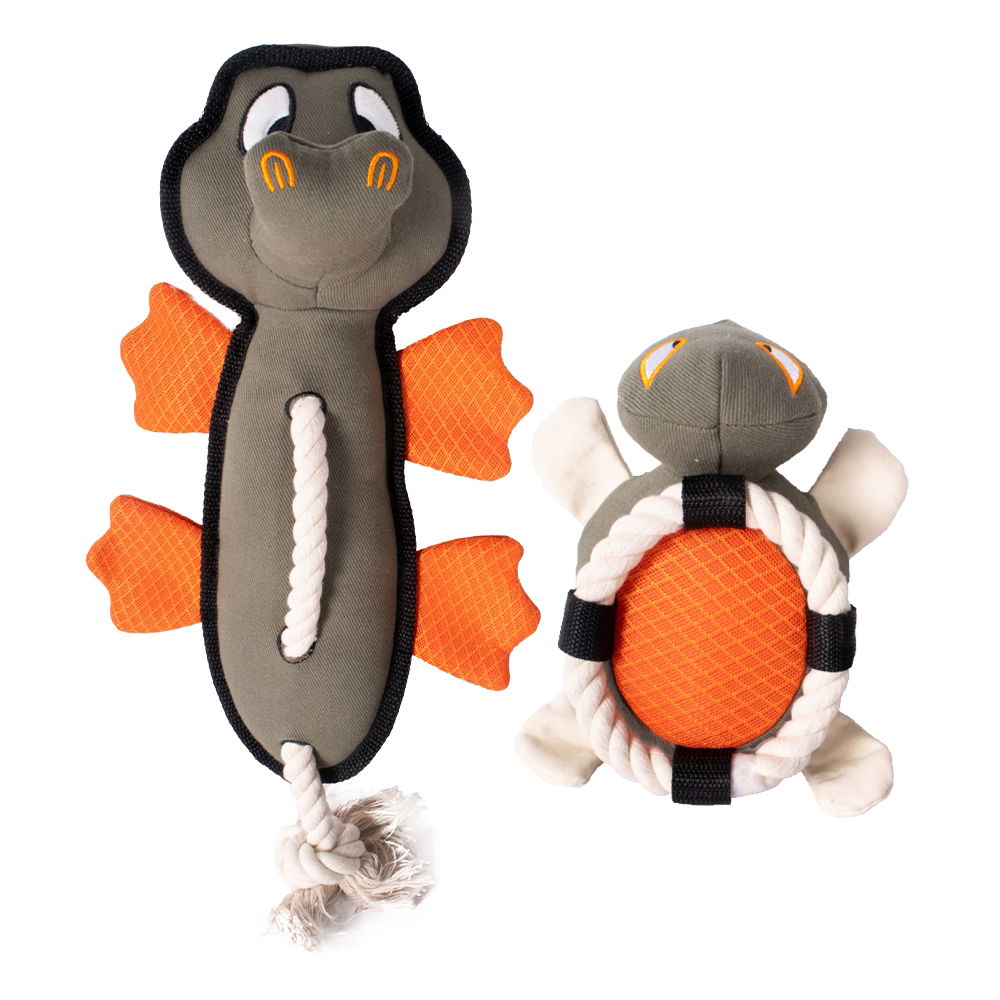 Ministry Of Pets Riverside Tough Canvas Toys Squeaker - Case of 4