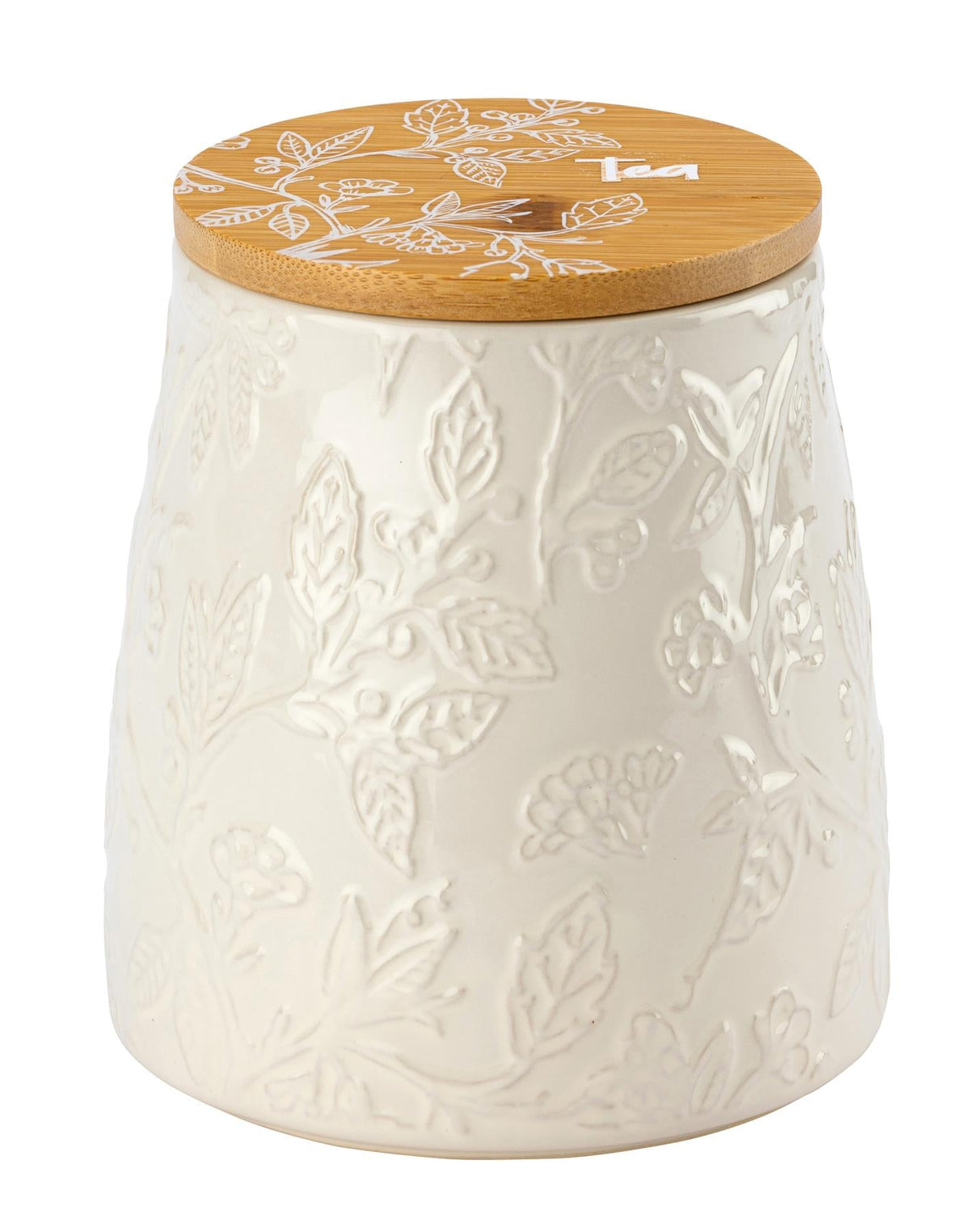 Fieldview Farm Embossed Tea Canister - Bamboo Lid