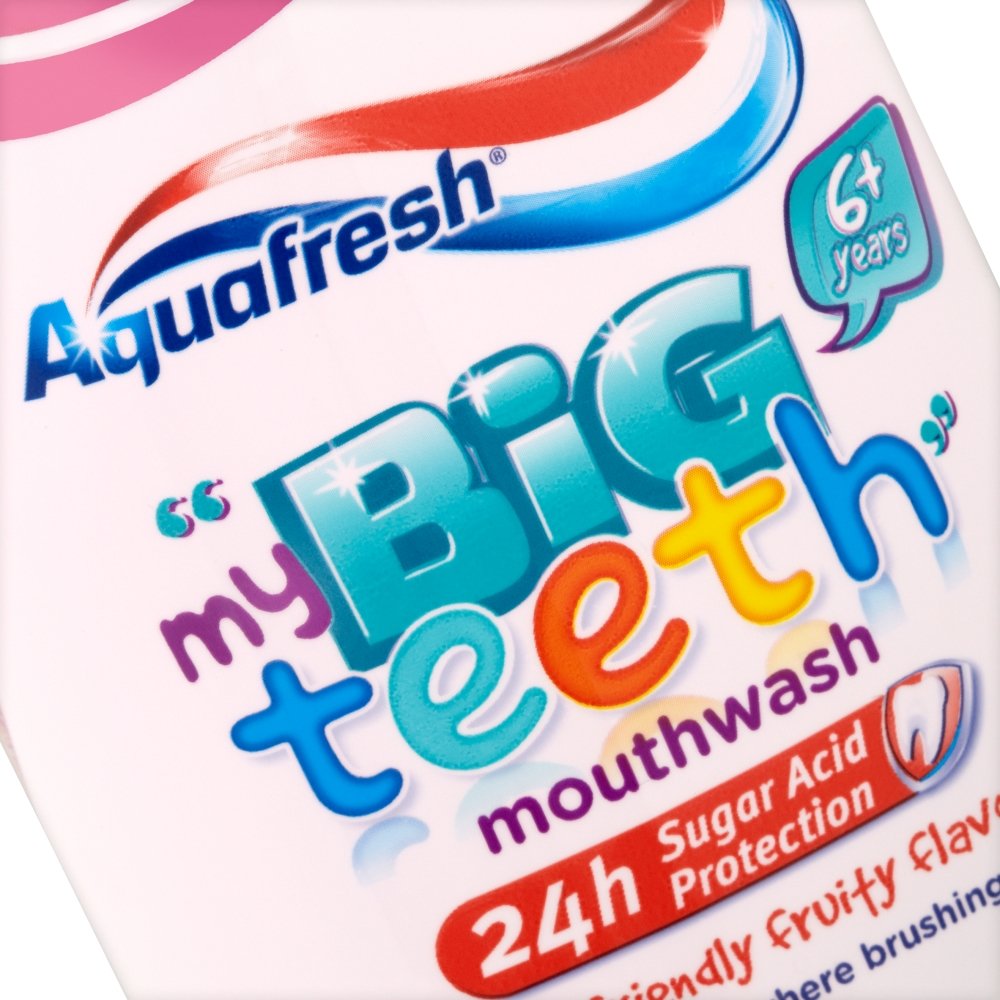 Aquafresh Kids Mouthwash Big Teeth Child-Friendly Fruity Flavour 6-8 Years 300 ml