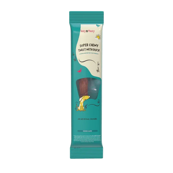 Tasty and Meaty Mega Chewy Twist with Duck Dog Treat 70g - Case of 18
