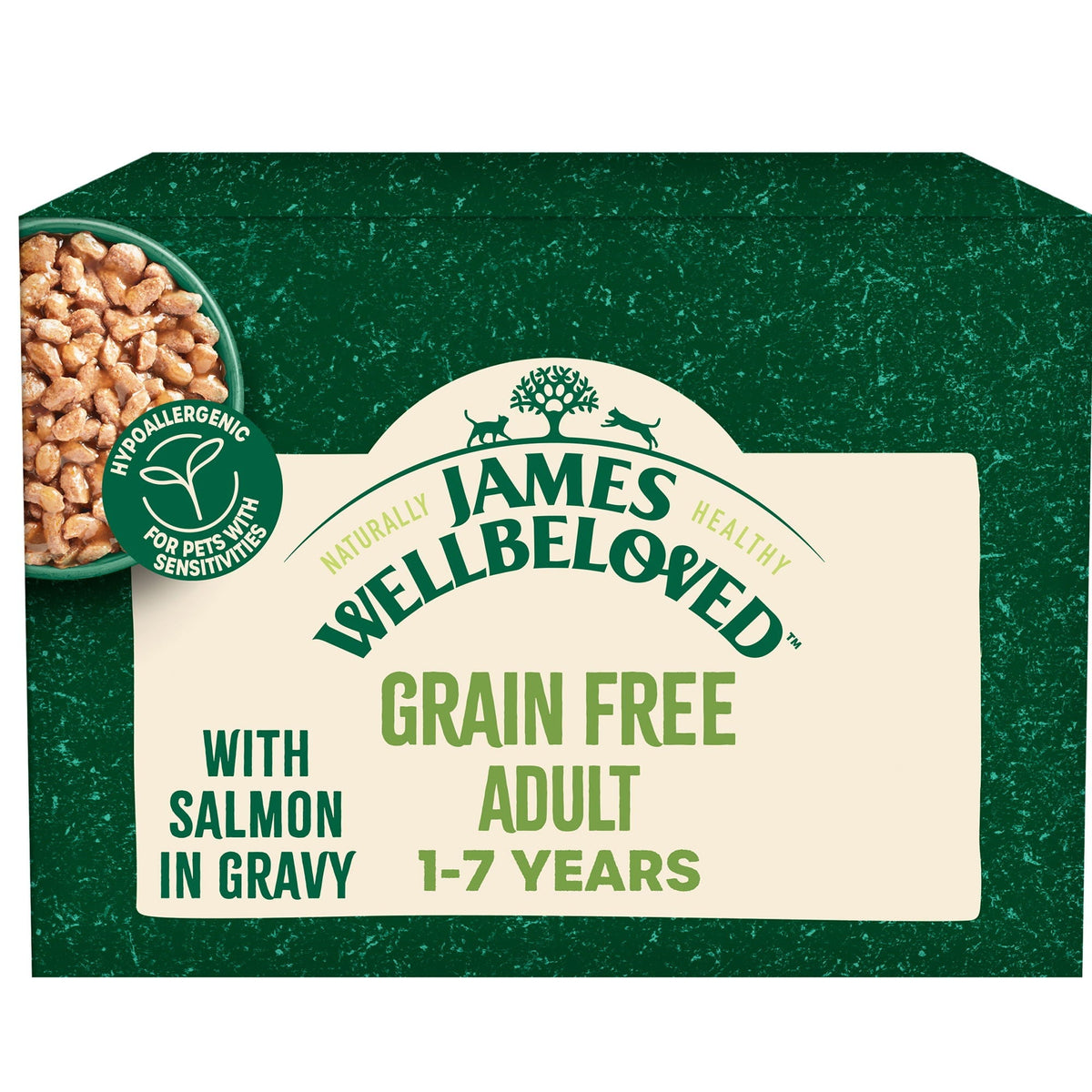 James Wellbeloved Adult Grain Free Salmon in Gravy Wet Cat Food Pouches 12 x 85g