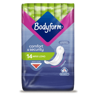Bodyform Maxi Long Sanitary Pads 14-Pack x6 | Bulk Buy