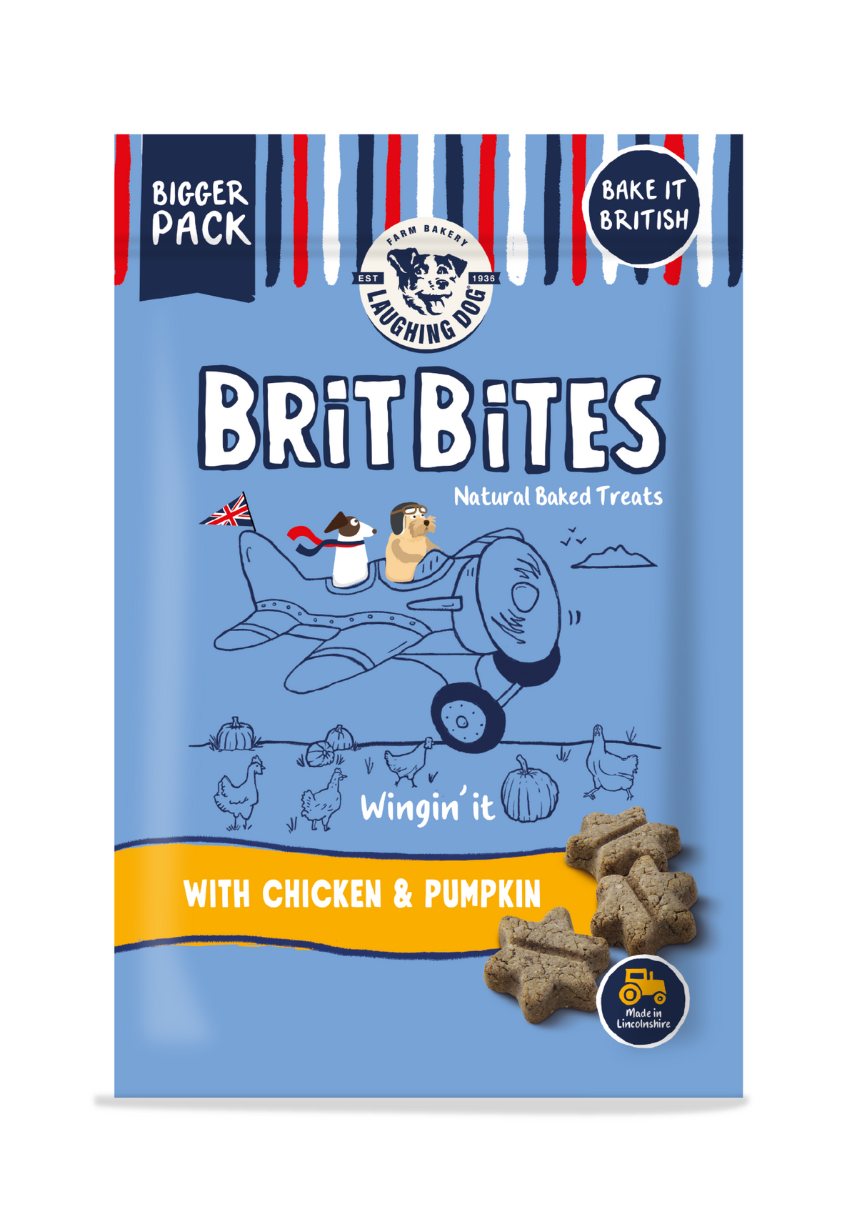 Laughing Dog Brit Bites Chicken and Pumpkin 175g - Case of 7