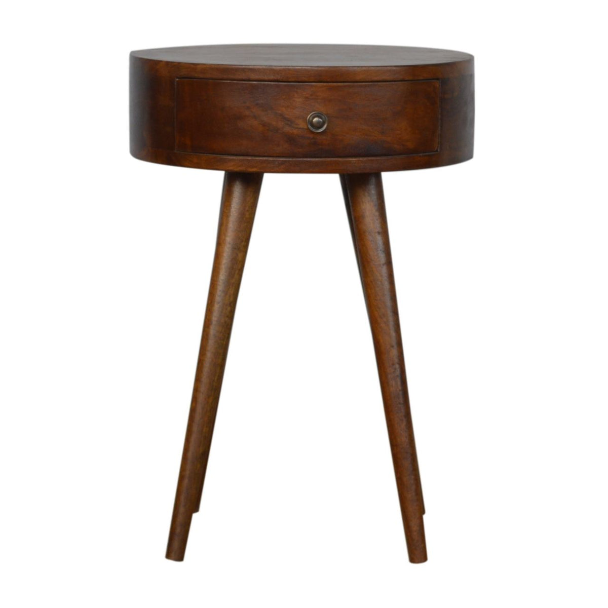 Artisan Nordic Chestnut Circular Shaped Bedside Table