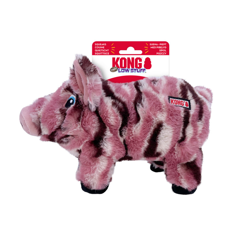 KONG Low Stuff Stripes Pig - Case of 24