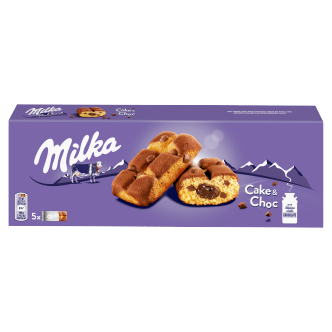 14 x Barritas de bizcocho con pepitas de chocolate Milka, pack de 5 - 175 GM