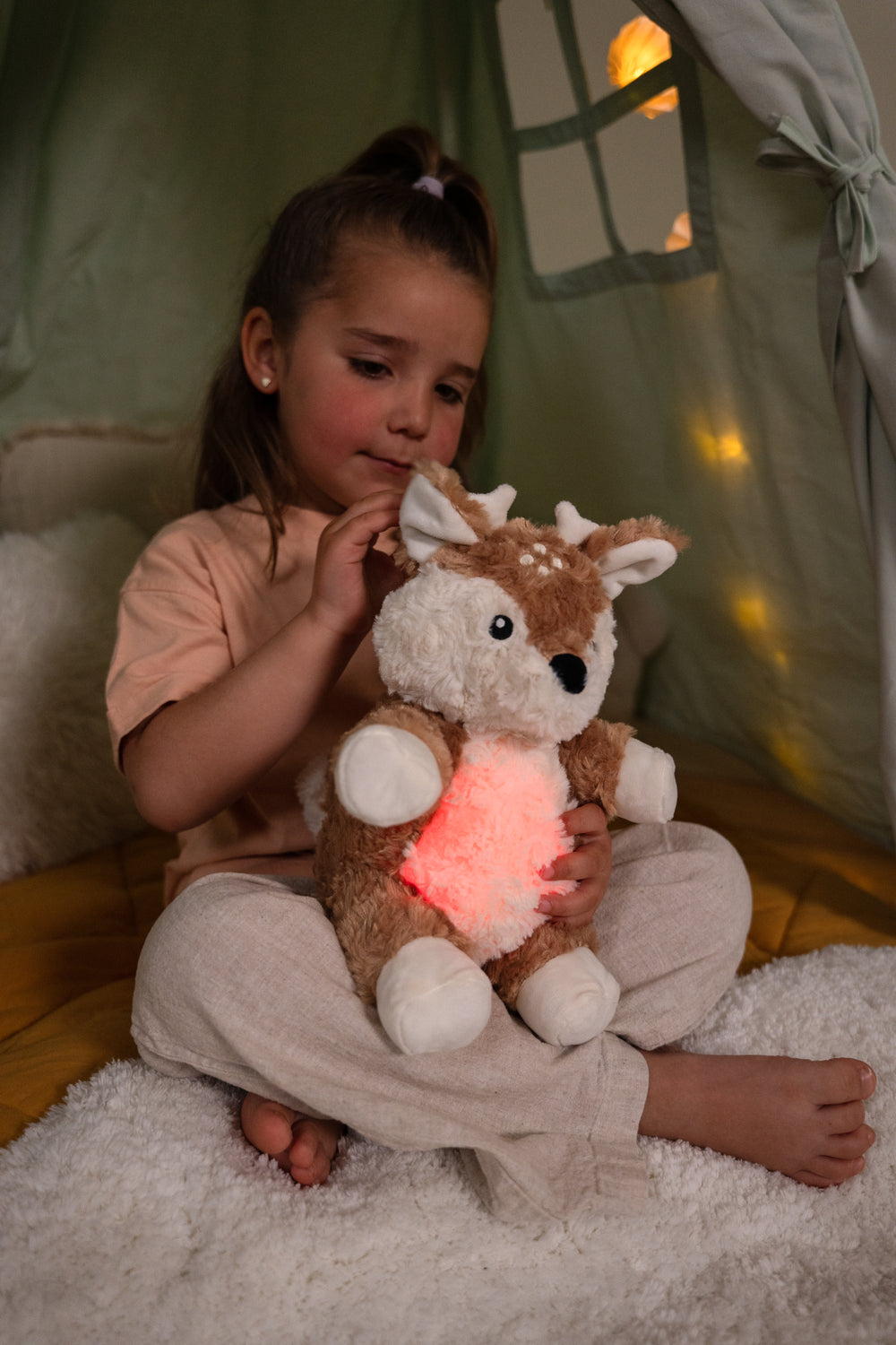 Cloud b LoveLight Buddies Finley the Fawn Night Light | Plush Toy & Portable Lantern