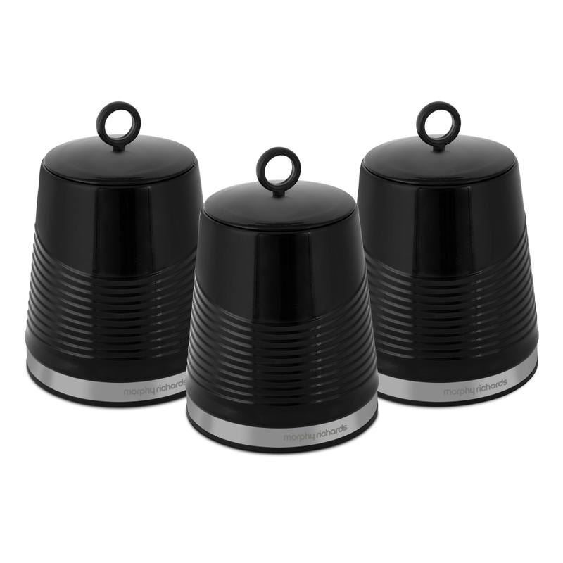Morphy Richards Dune Set of 3 Canisters Black