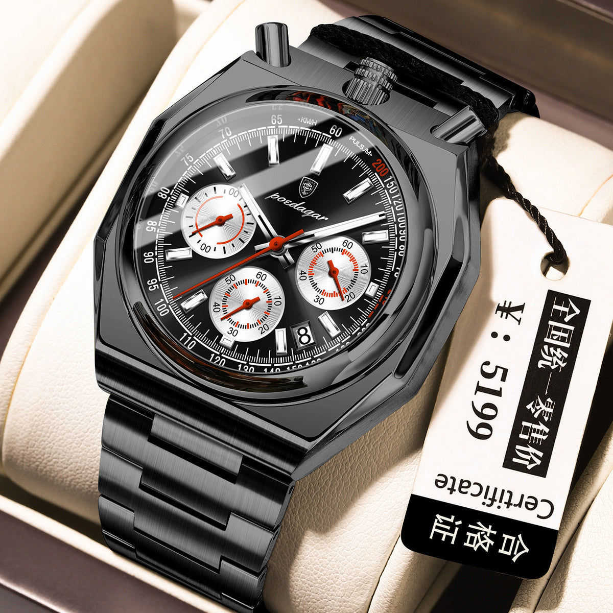 Retro-style Mens Mode Waterproof With Luminous Quartz Movement
