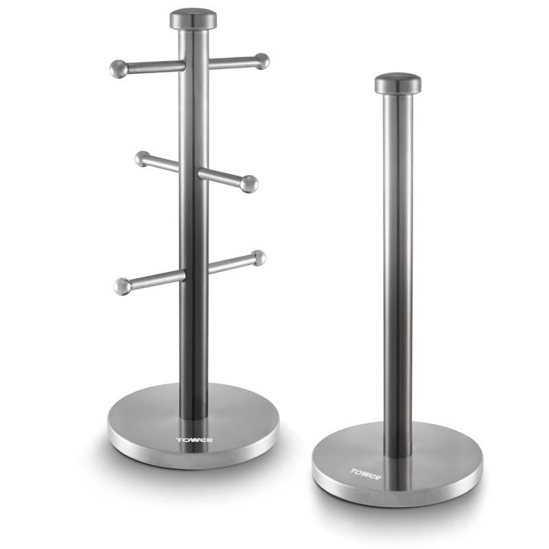 Tower Infinity Ombre Mug Tree and Towel Pole Set Graphite