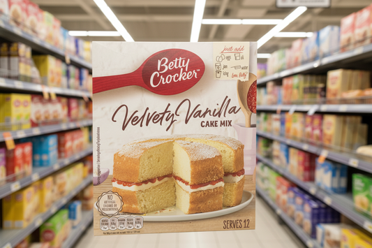 3 x Betty Crocker Mezcla para pastel de vainilla aterciopelada 425G