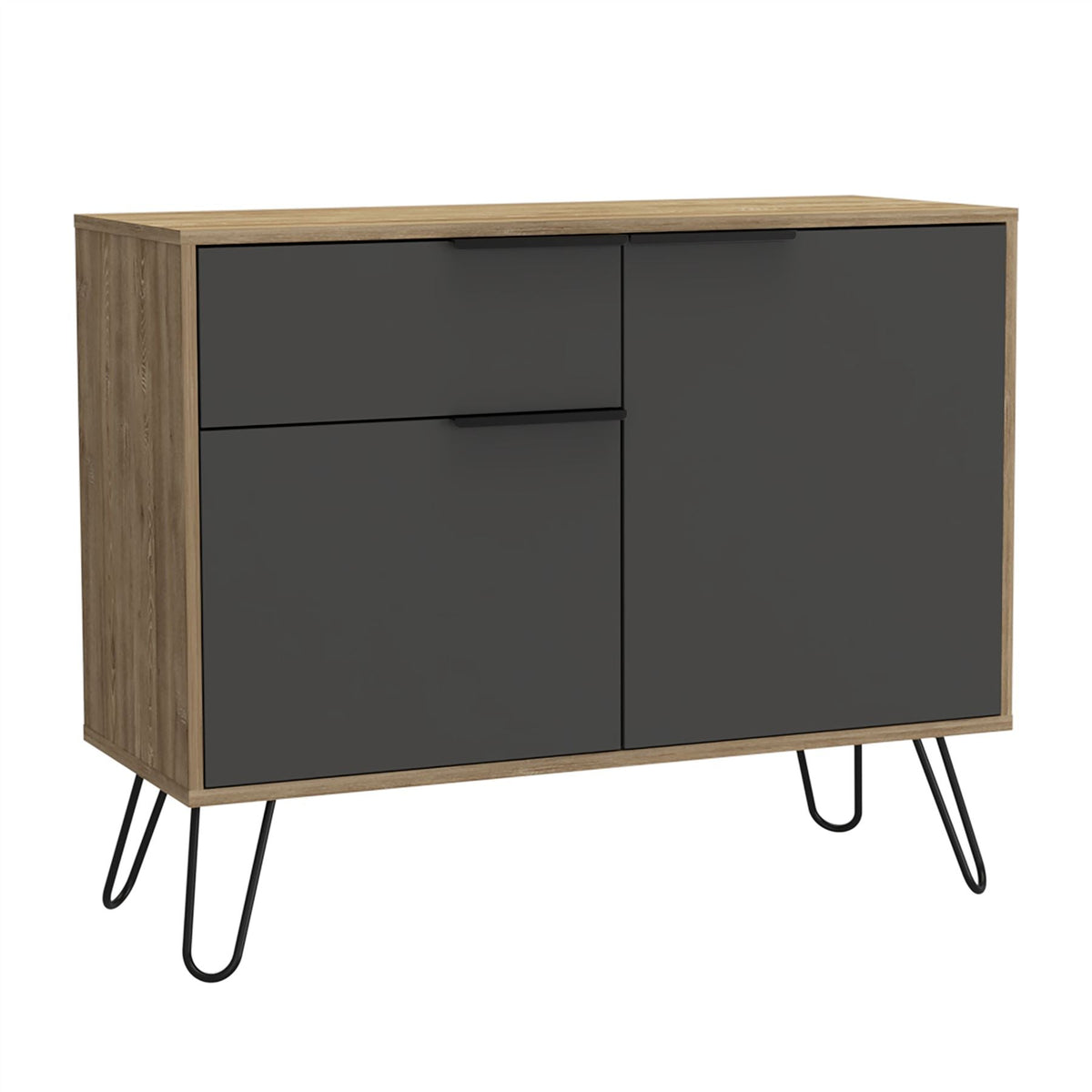 Vegas Bleached Oak Small Sideboard With 2 Doors And Drawer