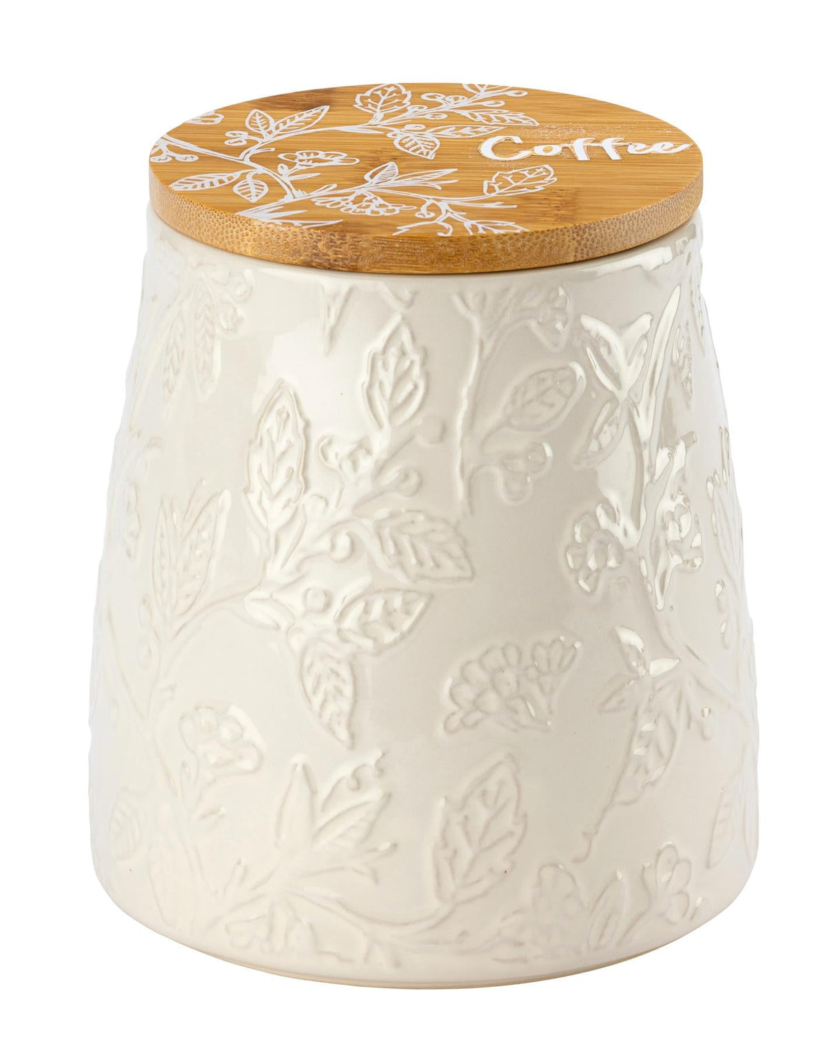 Fieldview Farm Embossed Coffee Canister - Bamboo Lid