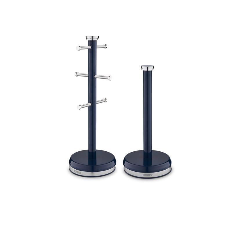 Tower Belle Mug Tree and Towel Pole Set Midnight Blue