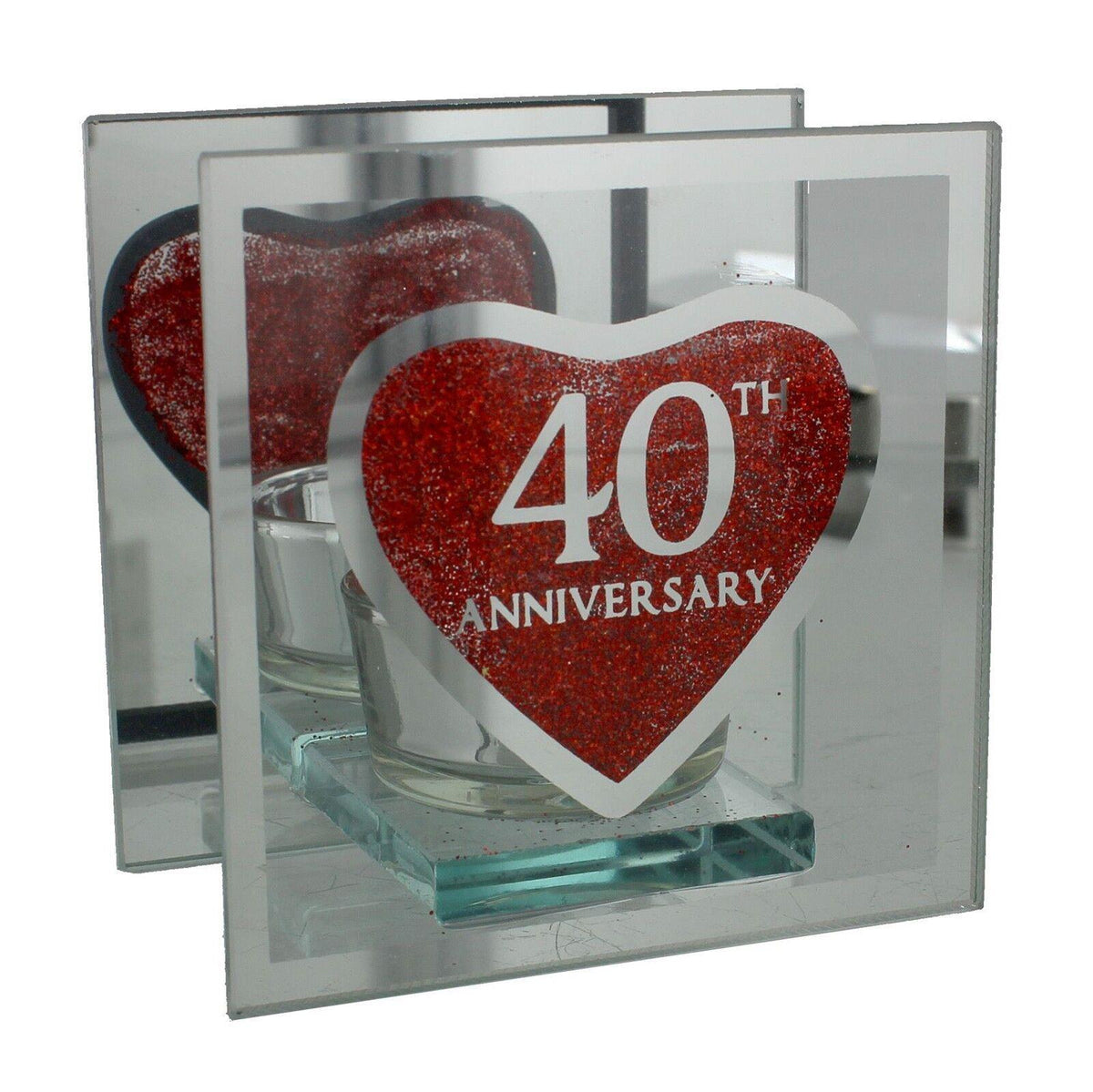 Glass Tealight Holder - 40th Anniversary