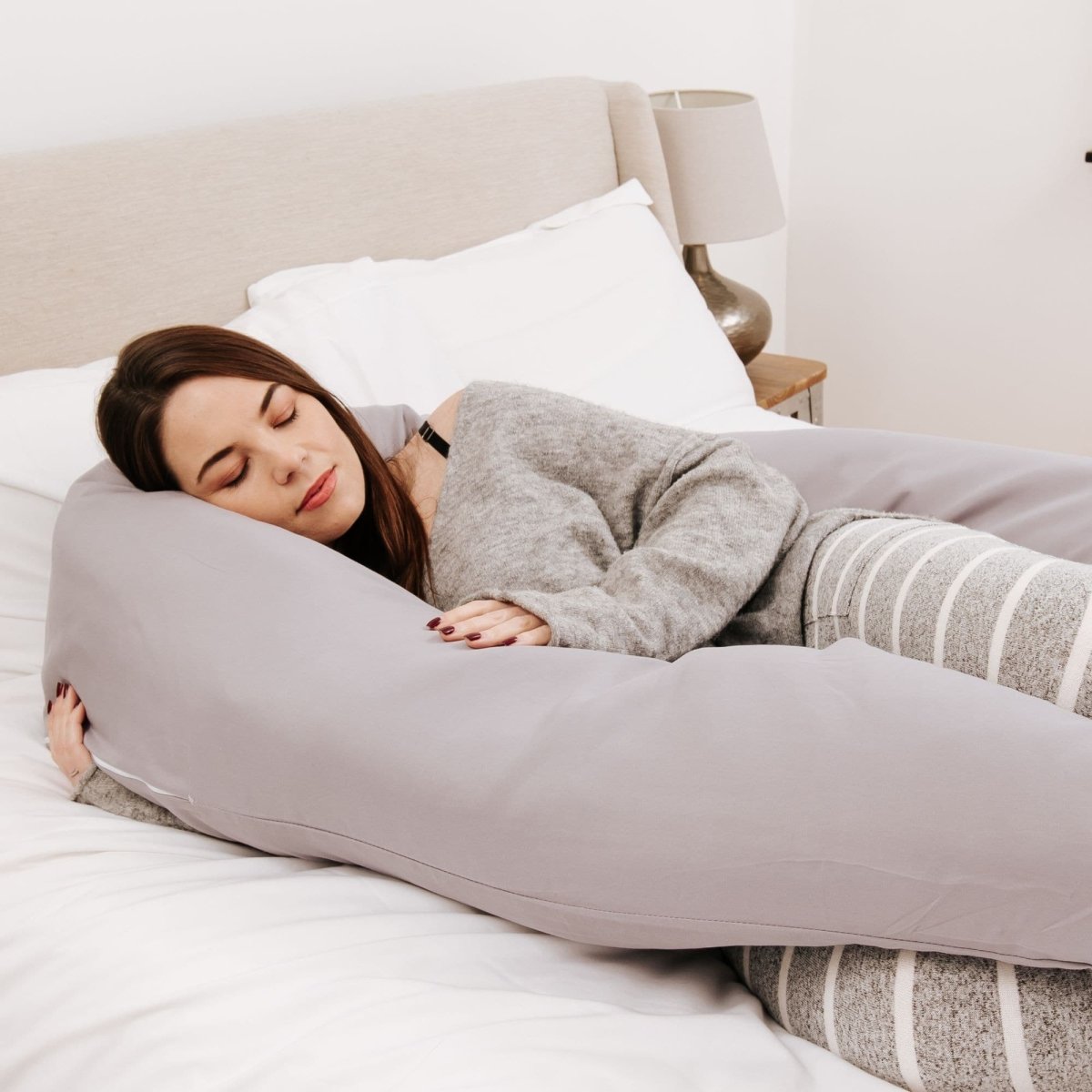 9ft Maternity Pillow with Removable Grey Case