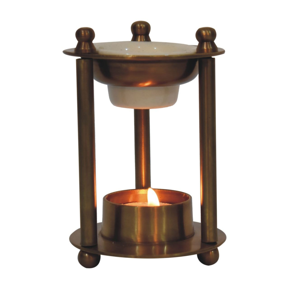 Artisan Brass Antique Oil Burner Set (Jasmine, Cinnamon, Citronella)