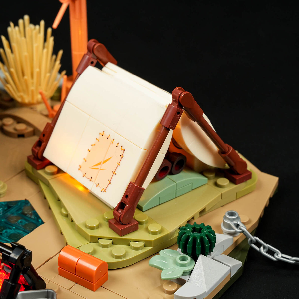 FUNWHOLE F9076 Western Cowboy Camp LED Building Set | 542 Pieces
