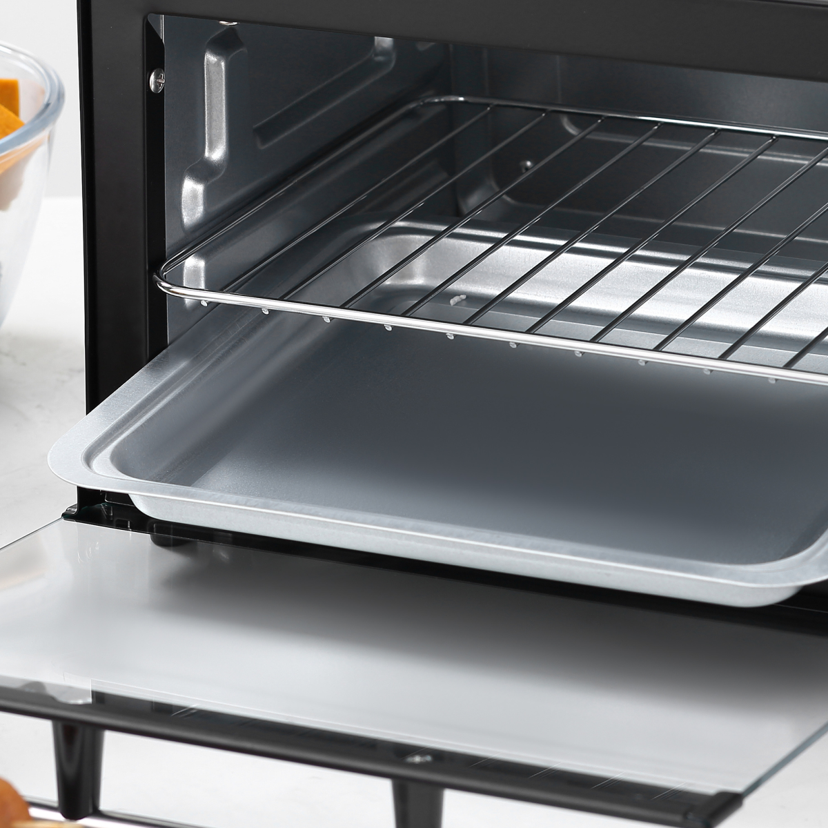 Mini Oven, 9L Countertop Electric Grill, Toaster Oven 750W