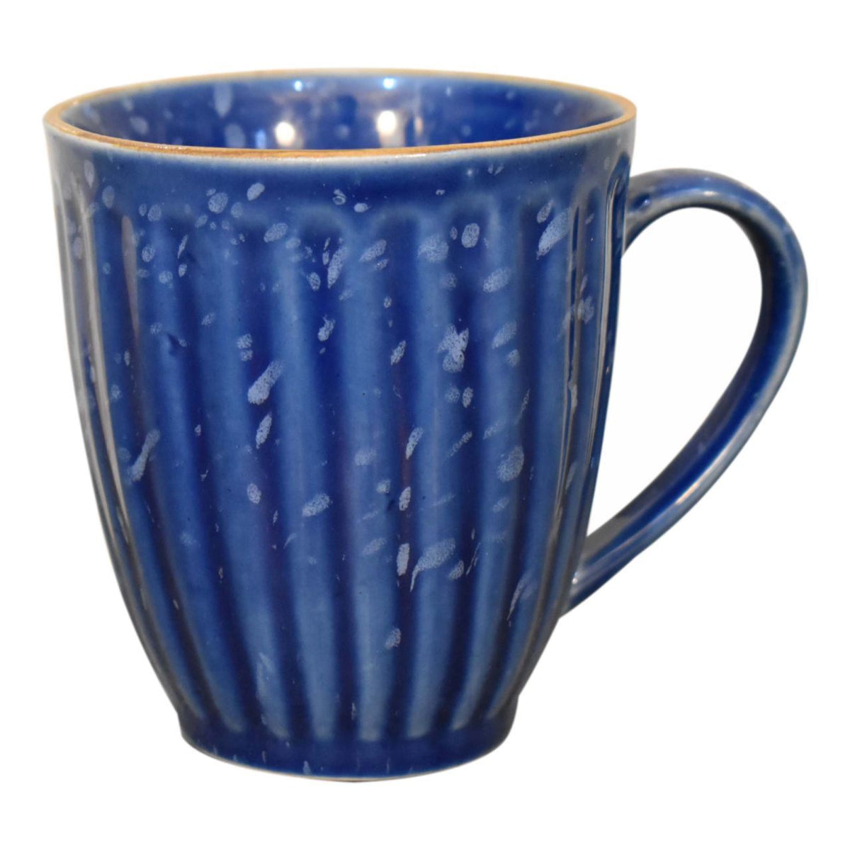Artisan Blue Ribbed Mug - Set of 4