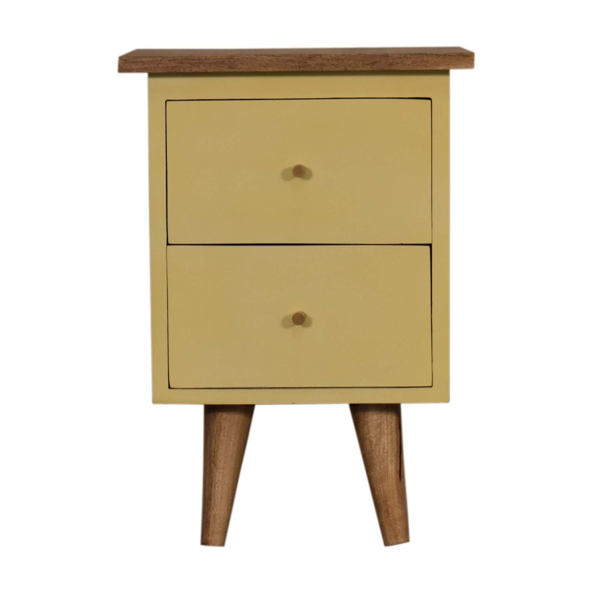 Artisan Yellow Hand Painted Bedside Table