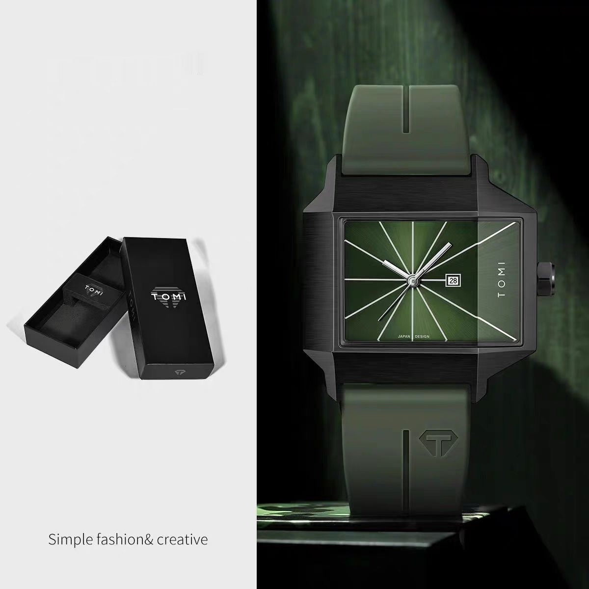 Rectangular-plate Mens And Womens Watches