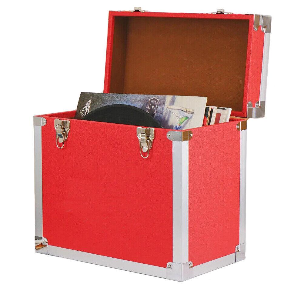 Steepletone 12 Inch LP Record Storage Red Carry Case
