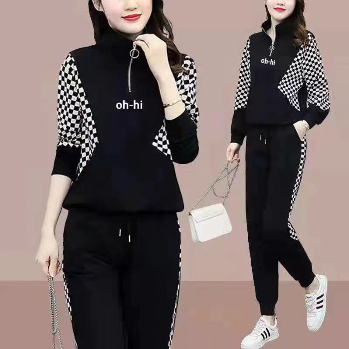 Women's Lightweight Sporty Hoodie Loose-fitting Casual Two-piece Set