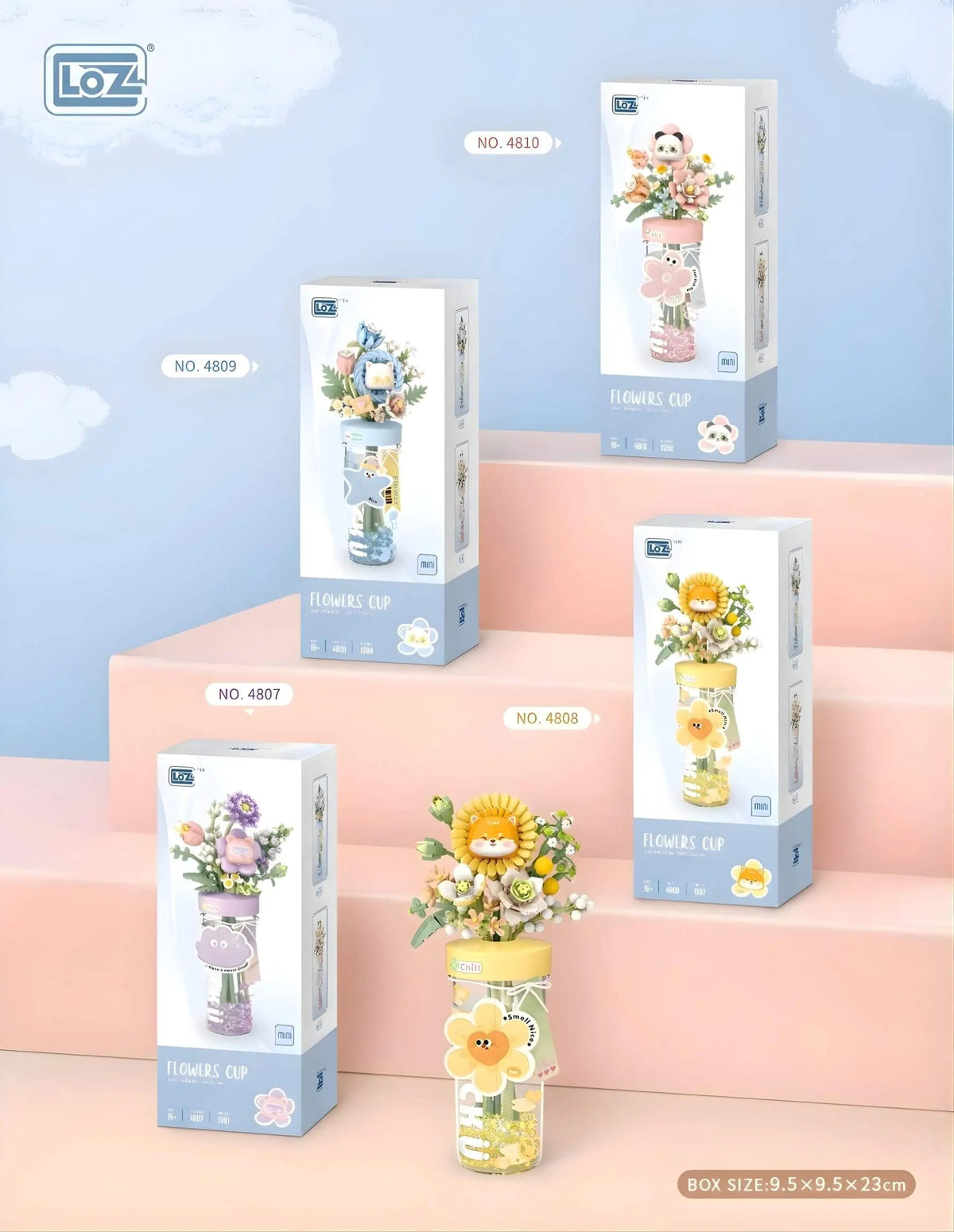 LOZ Tranquiler violetter Blumenstrauß Becher 4807