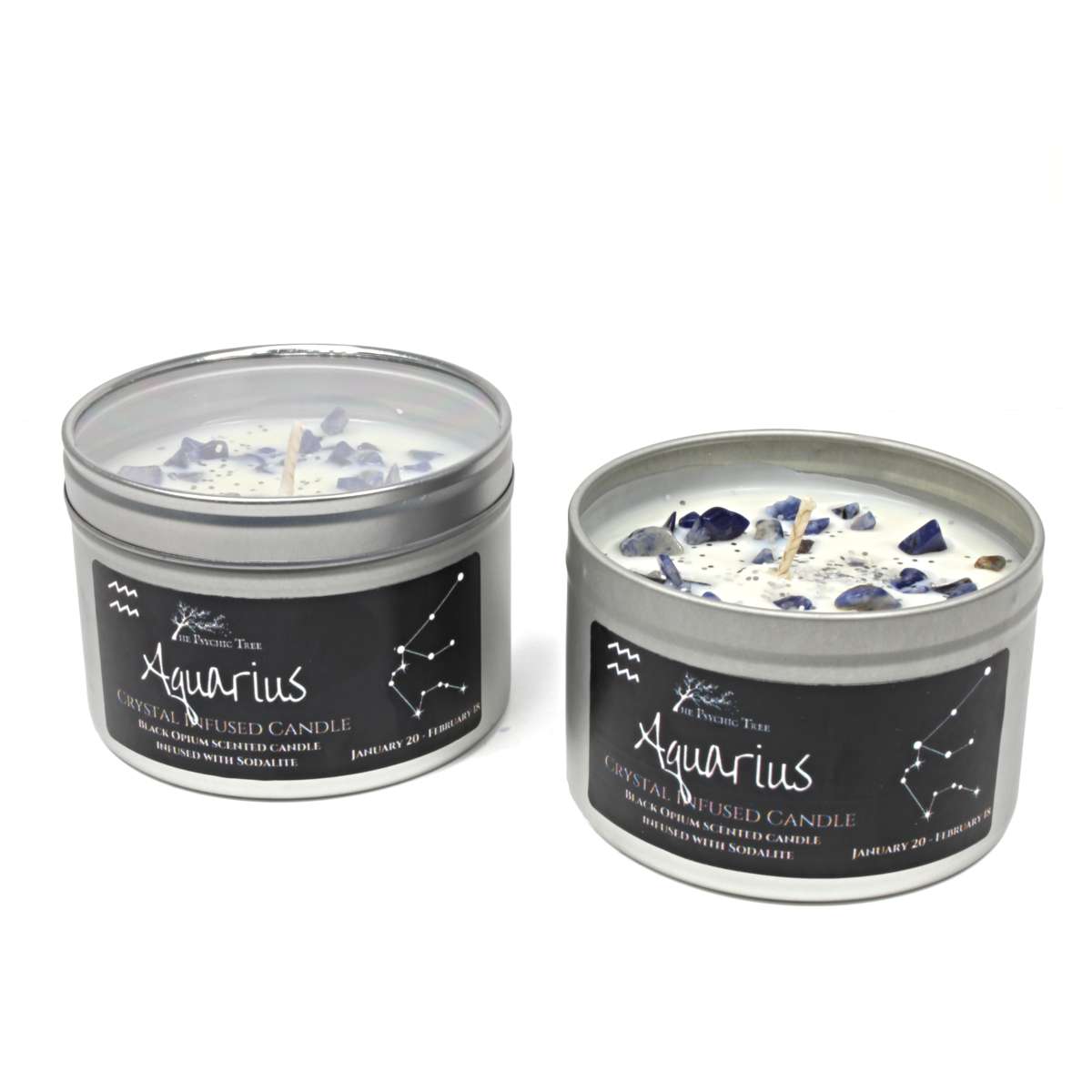 Acuario - Vela Zodiacal Aromática con Cristales y Joyería