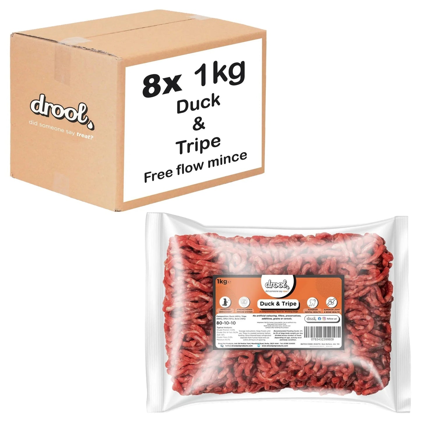 Drool Mince Freeflow Duck & Tripe 1kg