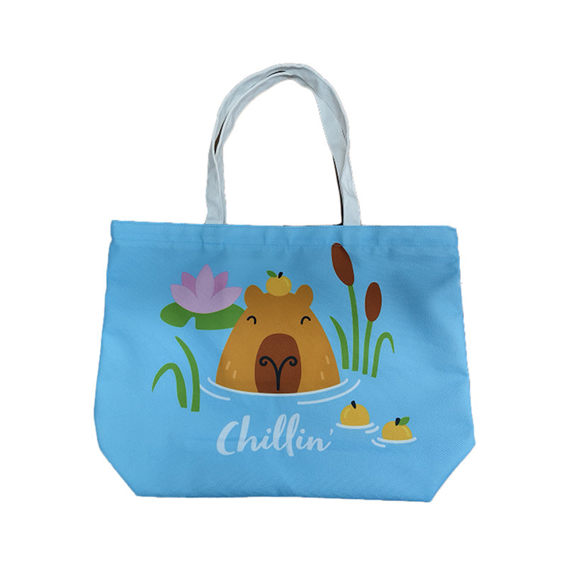 Polyester Beach Bag - Capybara Chillin'