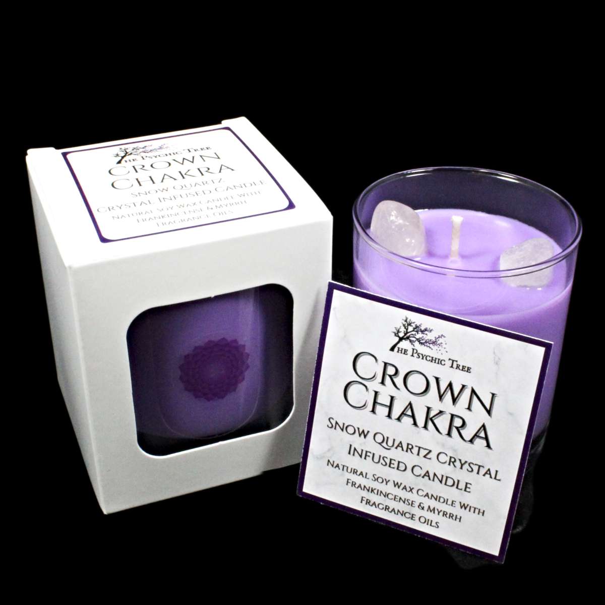 Chakra Coronilla - Vela Aromática Infundida con Cristales