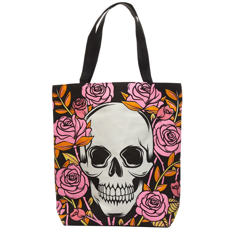 Tote Shopping Bag - Skulls and Roses