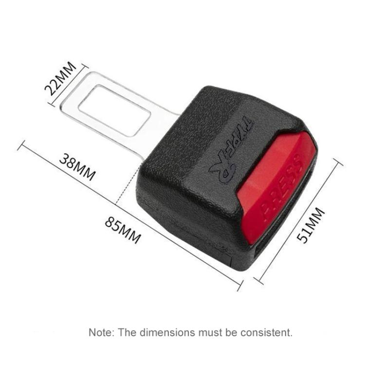 Universal Car Seat Belt Extension Buckle — Pack of 2 (Black)