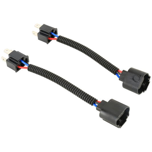 H4 Male to H13 Female Bulb Holder Adapter with Wire – 1 Pair