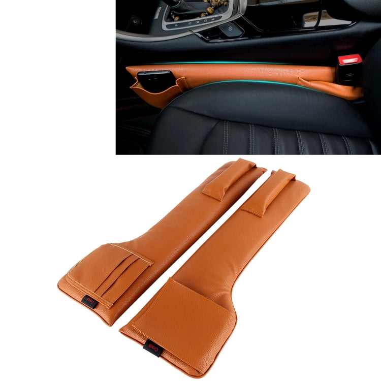 Car Seat Gap Filler & Console Side Organiser – Leak-Proof PU Leather Crevice Storage Pocket (Pair)