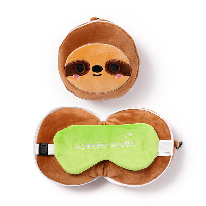 Relaxeazzz Sloth Plush Travel Pillow & Eye Mask