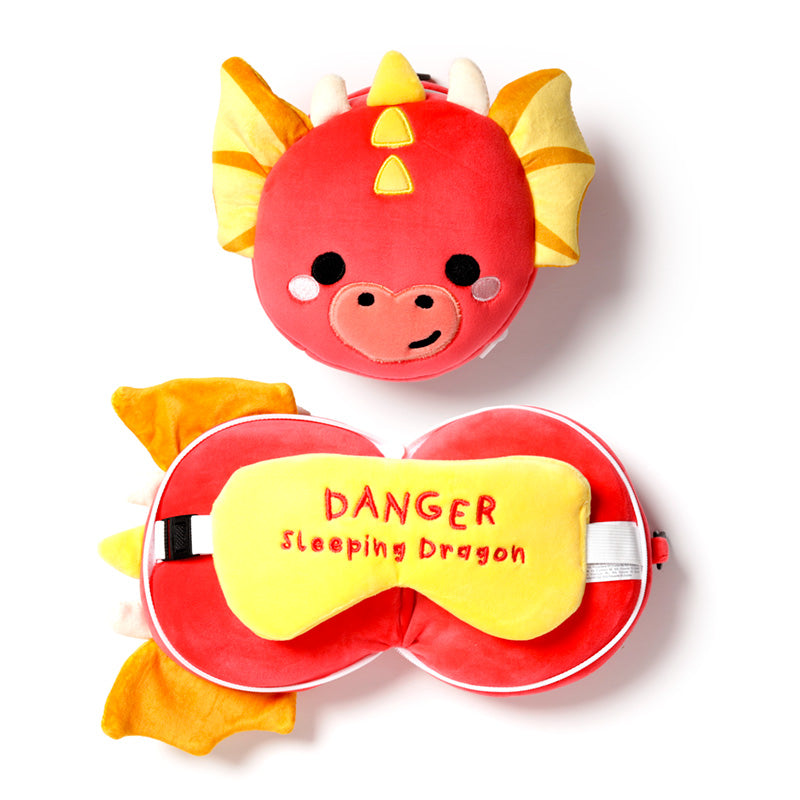 Relaxeazzz Adoramagics Dragon Plush Travel Pillow & Eye Mask