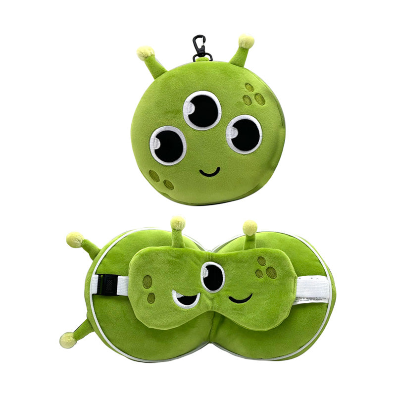 Relaxeazzz Space Cadets Alien Travel Pillow & Eye Mask