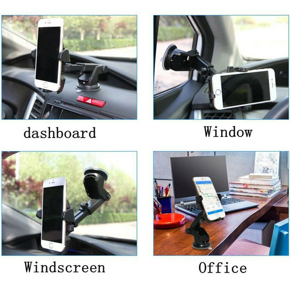 Car Phone Holder Universal Suction Mount Dashboard Windscreen Air Vent Mobile Black