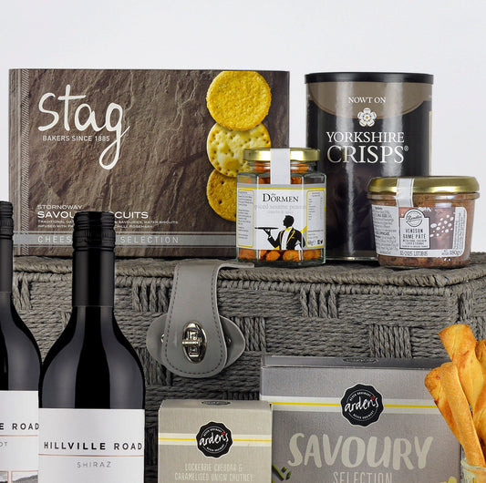 Geschenkkorb „Käseliebhaber“ | Rotwein- und Käse-Geschenkset