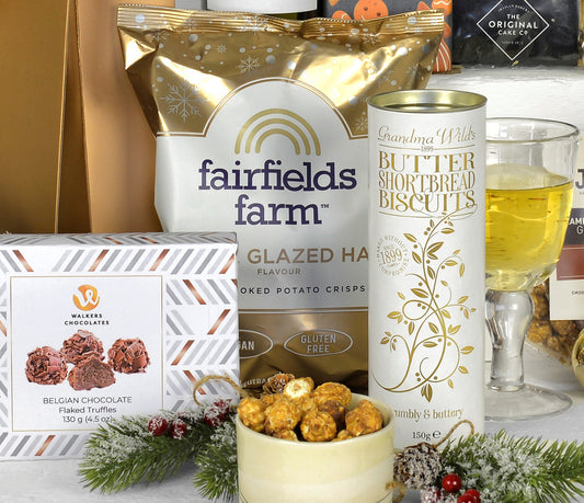 Weihnachtsgeschenktüte – Pinot Grigio, Luxus-Popcorn & Schokoladen-Trüffel