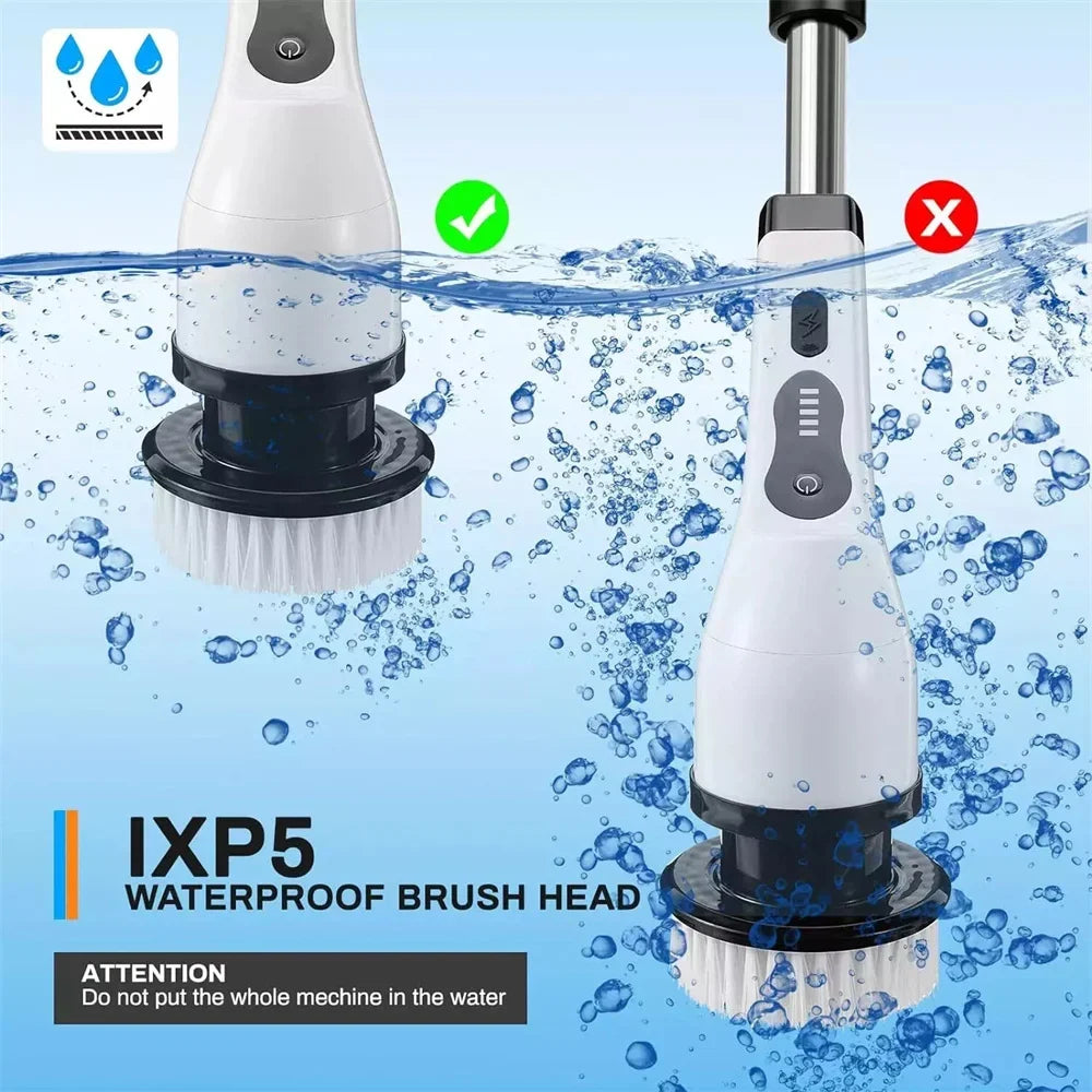 9-in-1 Electric Spin Scrubber Handheld Cleaning Brush – Cordless Power Scrubber