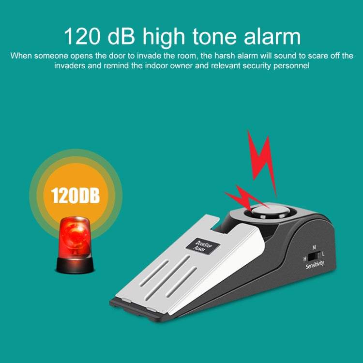 120dB Wedge Door Stop Alarm – Home & Travel Security Device