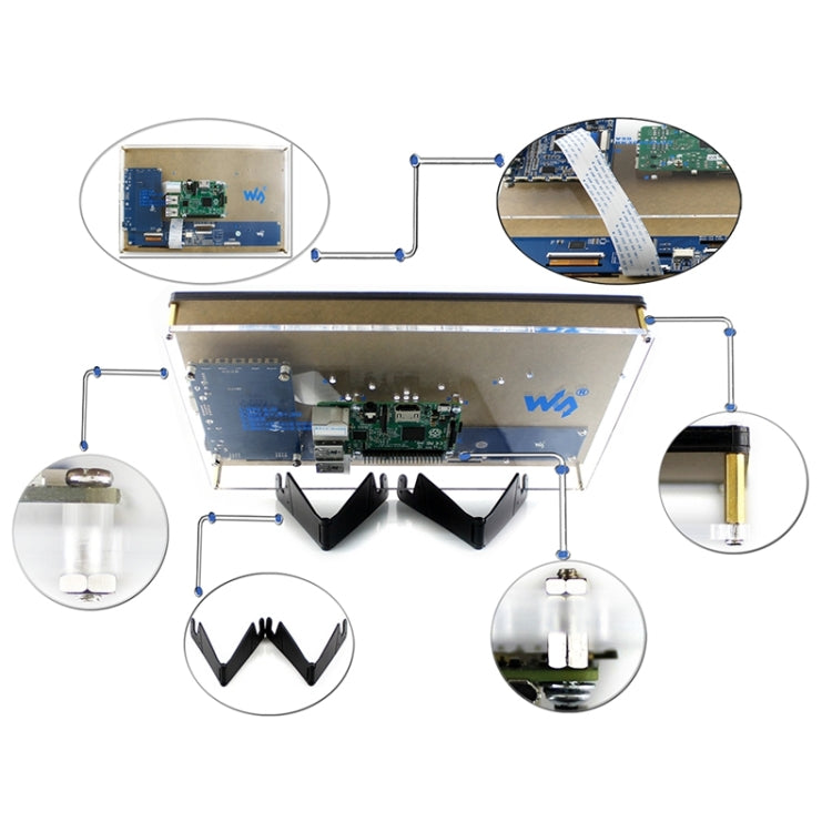 Waveshare 10.1" HDMI LCD Touchscreen with Case – 1024×600, Multi-Platform